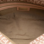 Fendi Zucchino Canvas Double Flap Shoulder Bag (SHG-8kx2Pu)