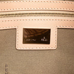Fendi Zucchino Canvas Double Flap Shoulder Bag (SHG-8kx2Pu)