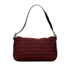 Fendi Zucchino Canvas Double Flap Shoulder Bag (SHG-nYl1sf)