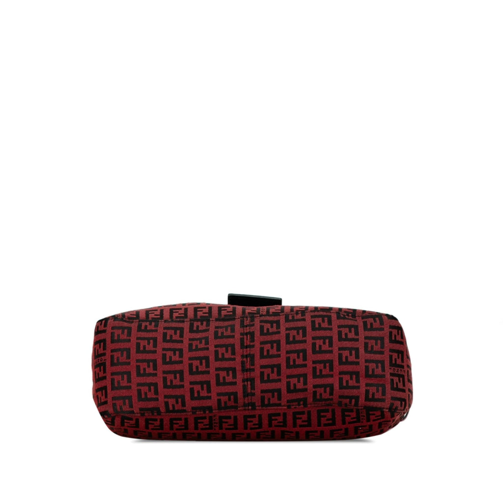 Fendi Zucchino Canvas Double Flap Shoulder Bag (SHG-nYl1sf)