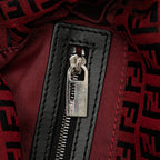 Fendi Zucchino Canvas Double Flap Shoulder Bag (SHG-nYl1sf)