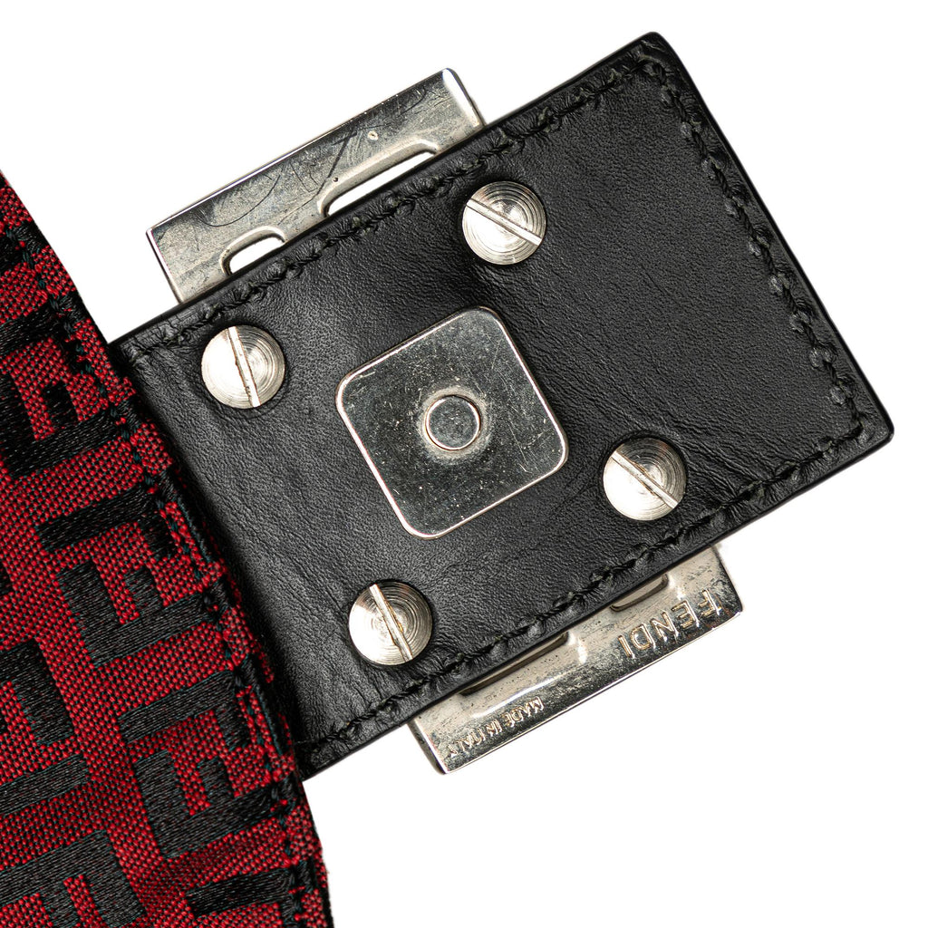 Fendi Zucchino Canvas Double Flap Shoulder Bag (SHG-nYl1sf)