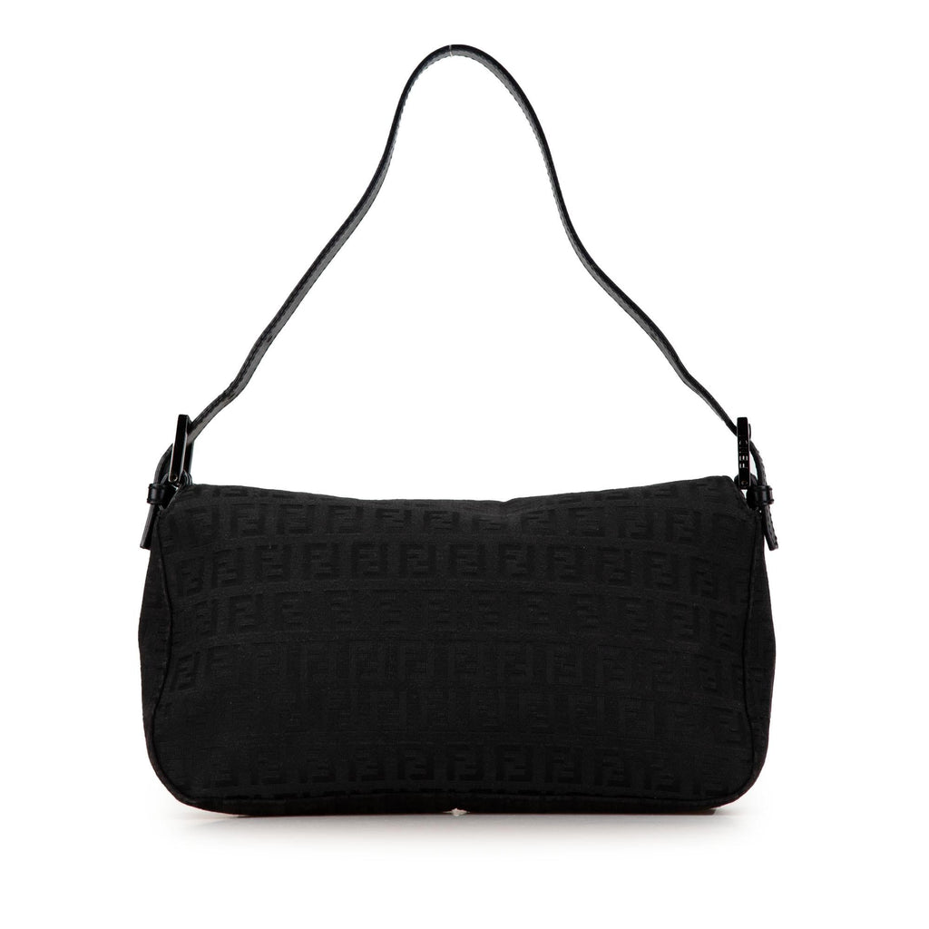 Fendi Zucchino Canvas Double Flap Shoulder Bag (SHG-CGy5Y0)