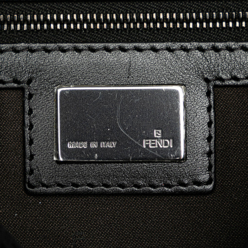 Fendi Zucchino Canvas Double Flap Shoulder Bag (SHG-CGy5Y0)