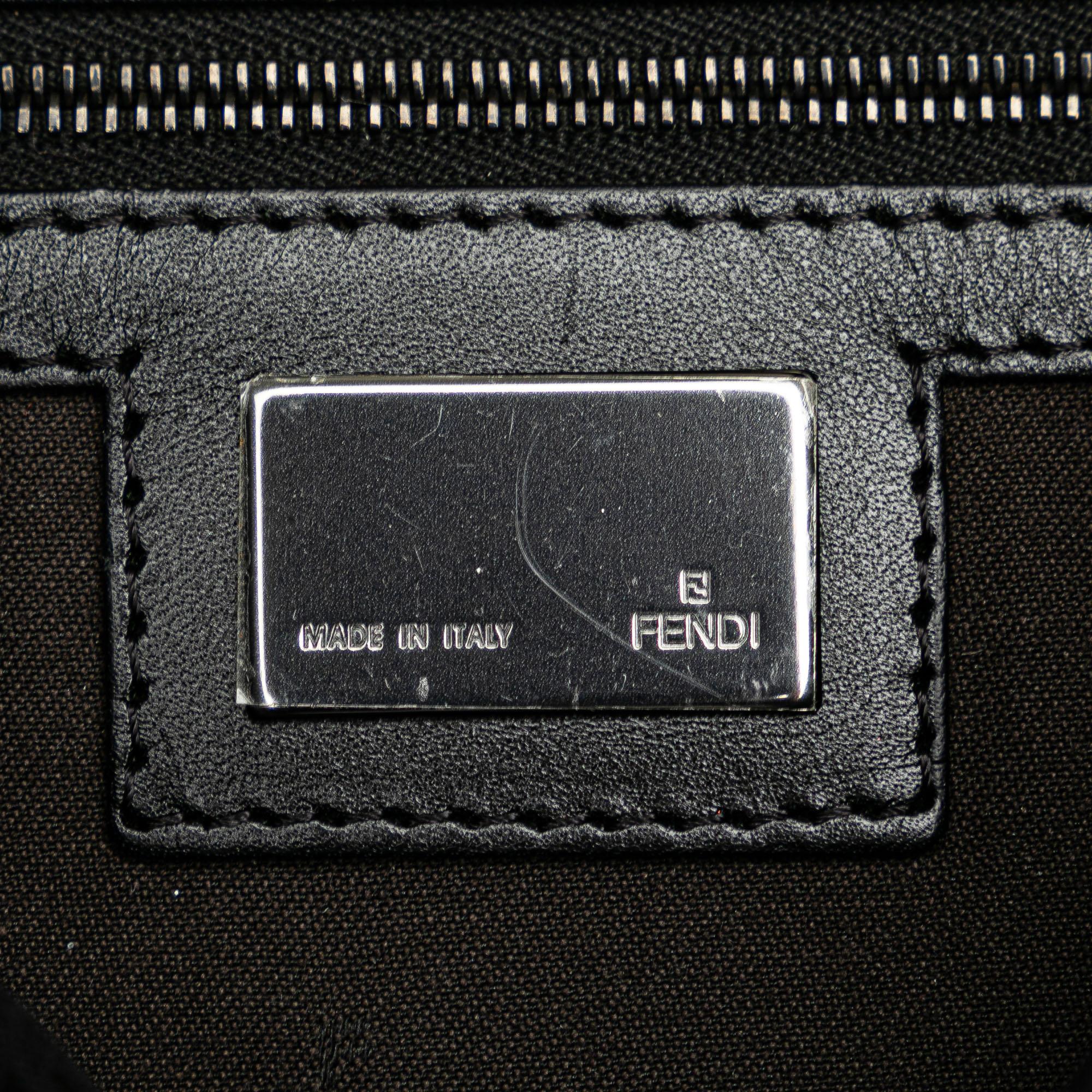 Fendi Zucchino Canvas Double Flap Shoulder Bag (SHG-CGy5Y0)