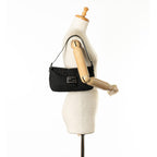Fendi Zucchino Canvas Double Flap Shoulder Bag (SHG-CGy5Y0)