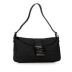 Fendi Zucchino Canvas Double Flap Shoulder Bag (SHG-CGy5Y0)