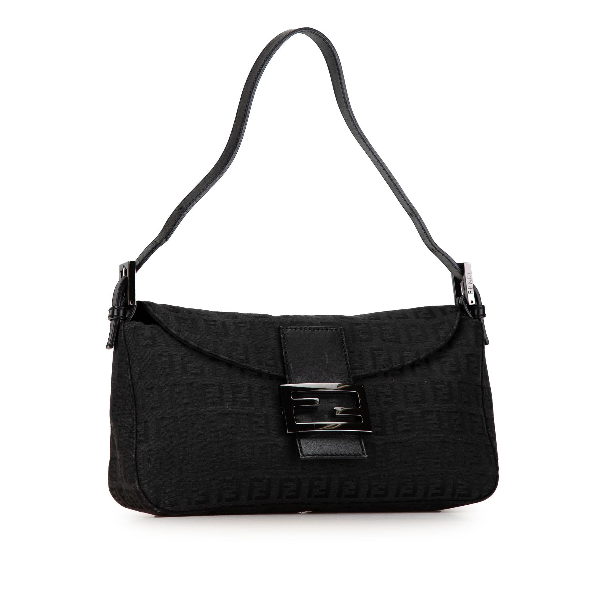 Fendi Zucchino Canvas Double Flap Shoulder Bag (SHG-CGy5Y0)