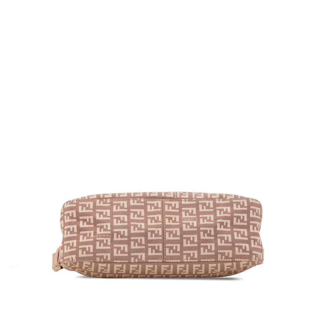 Fendi Zucchino Canvas Double Flap Shoulder Bag (SHG-W6URSq)