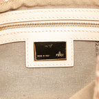 Fendi Zucchino Canvas Double Flap Shoulder Bag (SHG-W6URSq)