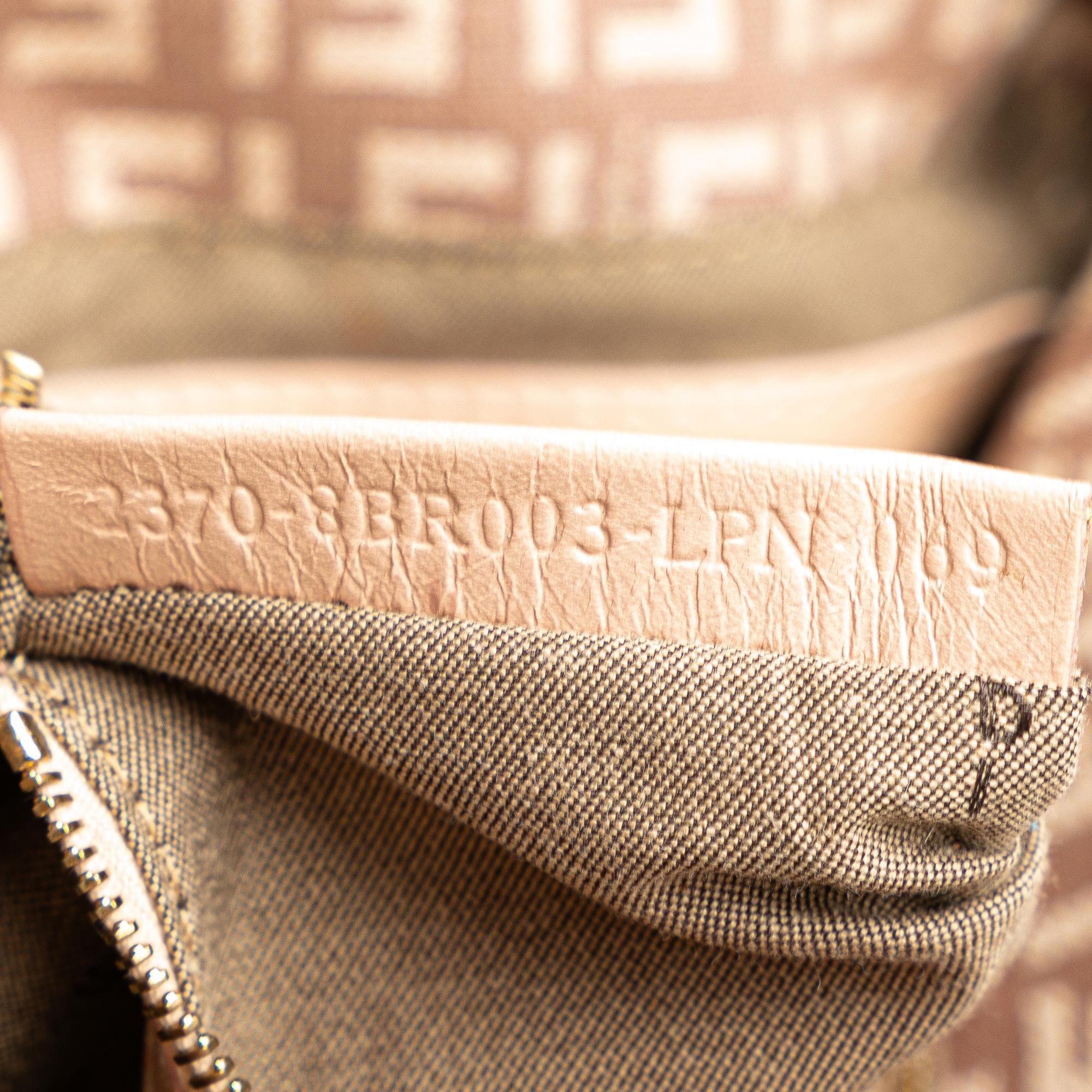 Fendi Zucchino Canvas Double Flap Shoulder Bag (SHG-W6URSq)