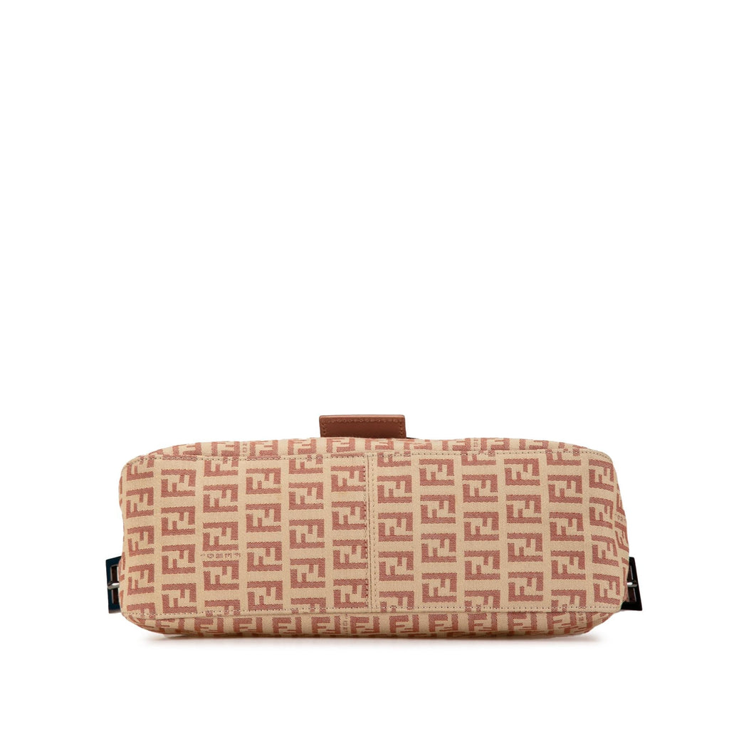 Fendi Zucchino Canvas Double Flap Shoulder Bag (SHG-LWyCwh)