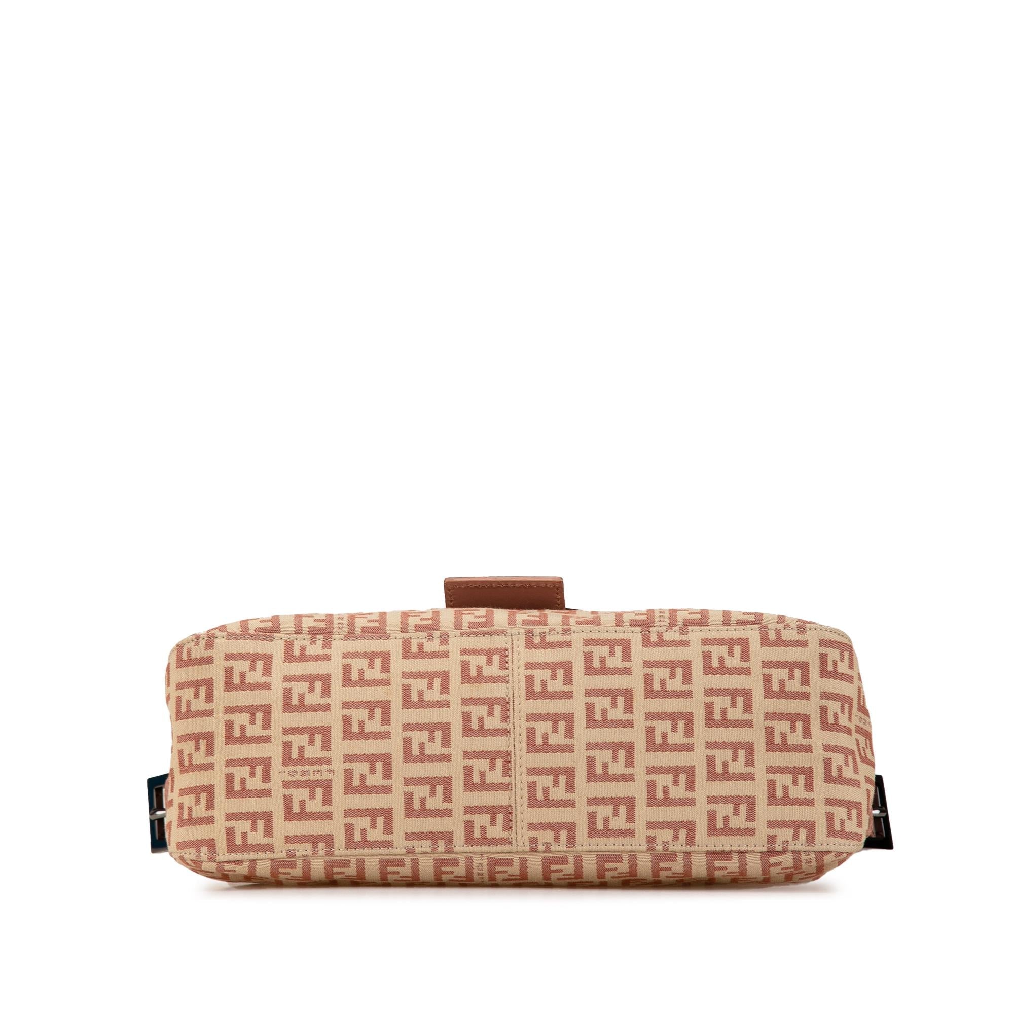 Fendi Zucchino Canvas Double Flap Shoulder Bag (SHG-LWyCwh)