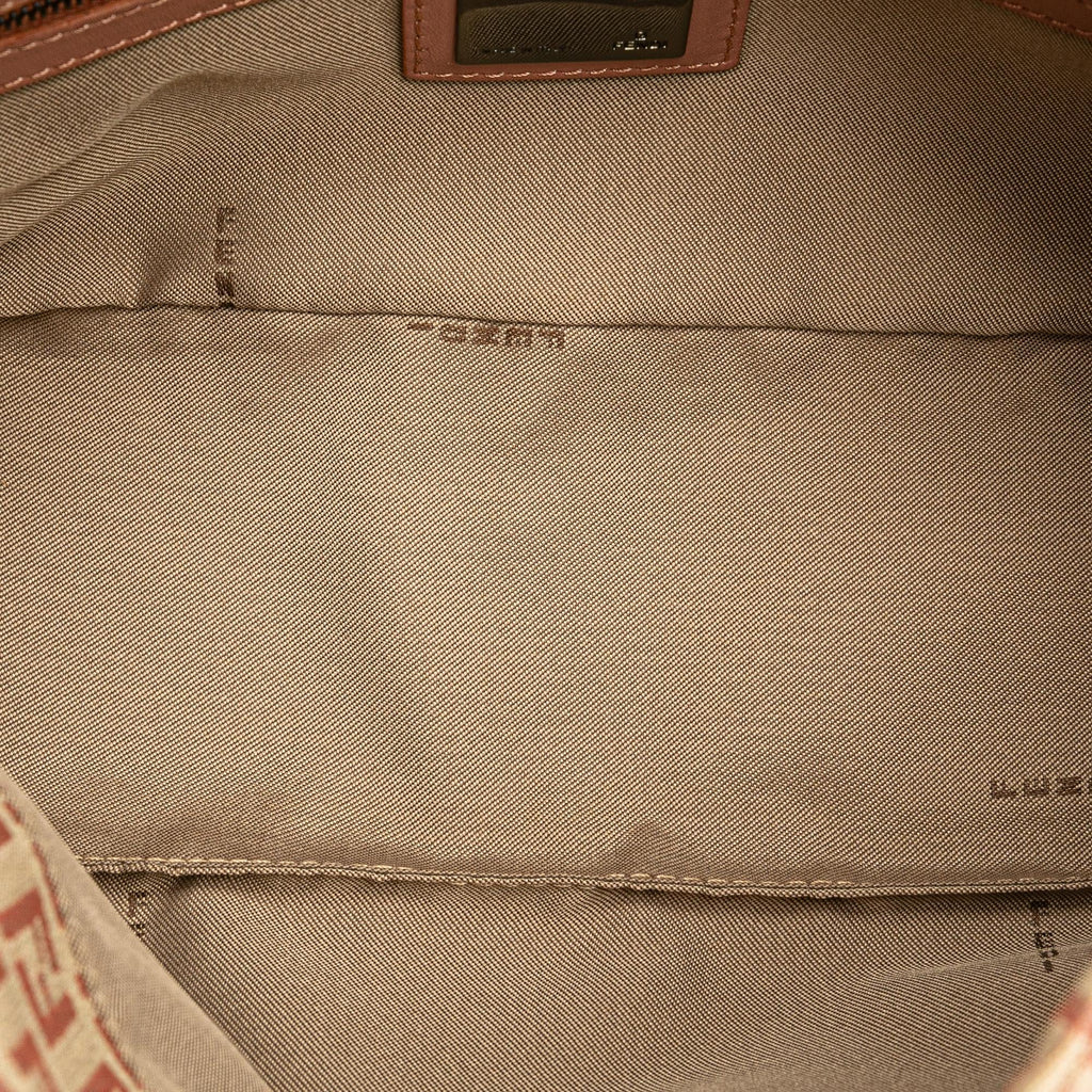 Fendi Zucchino Canvas Double Flap Shoulder Bag (SHG-LWyCwh)