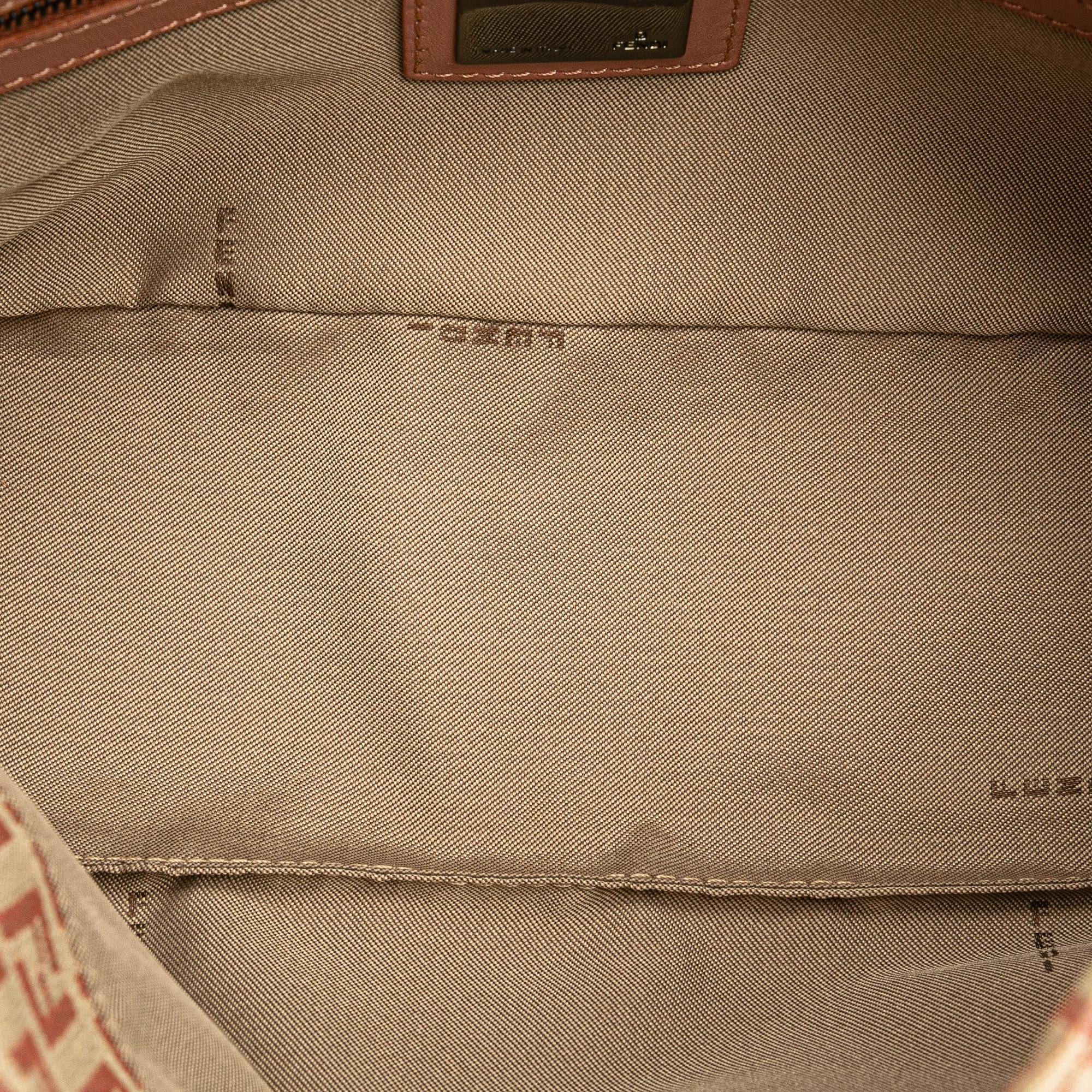 Fendi Zucchino Canvas Double Flap Shoulder Bag (SHG-LWyCwh)