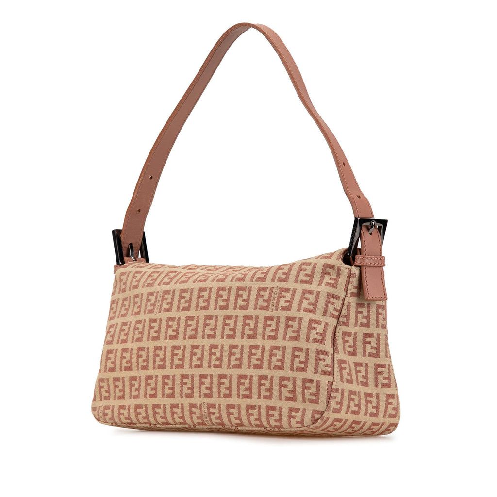Fendi Zucchino Canvas Double Flap Shoulder Bag (SHG-LWyCwh)