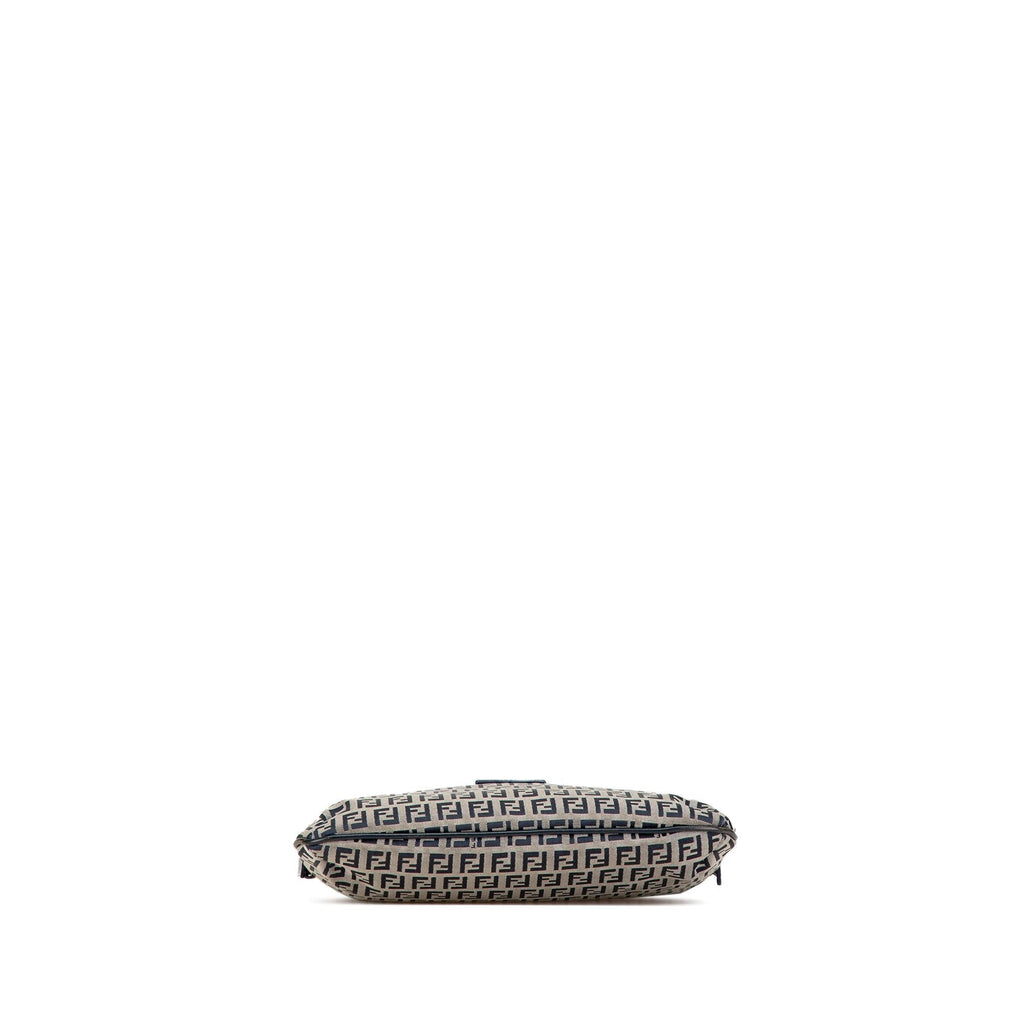 Fendi Zucchino Canvas Double Flap Shoulder Bag (SHG-j1ATF3)