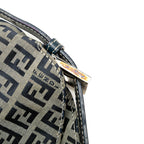 Fendi Zucchino Canvas Double Flap Shoulder Bag (SHG-j1ATF3)