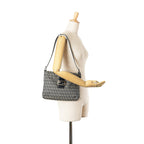 Fendi Zucchino Canvas Double Flap Shoulder Bag (SHG-j1ATF3)