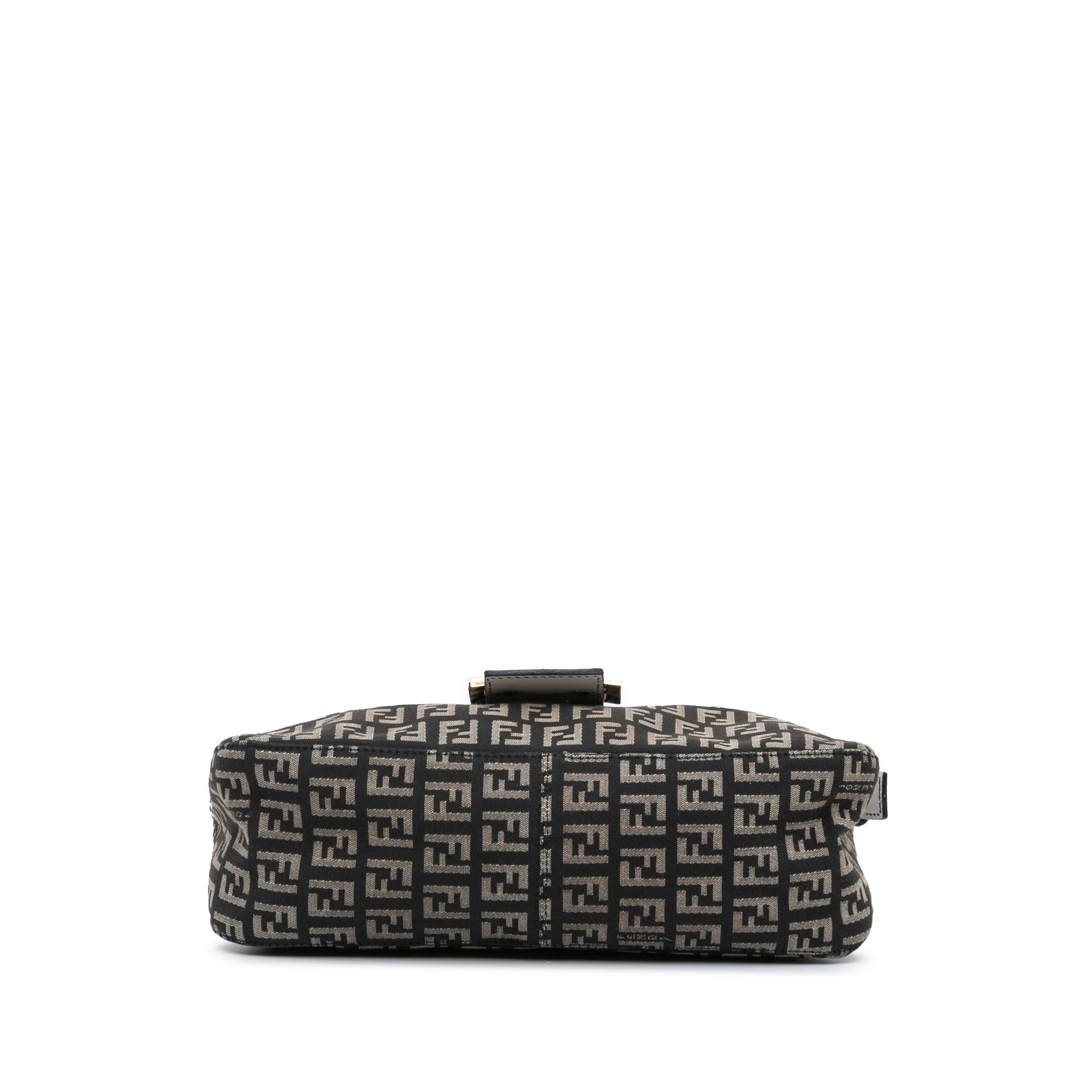 Fendi Zucchino Canvas Double Flap Shoulder Bag