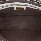 Fendi Zucchino Canvas Double Flap Shoulder Bag