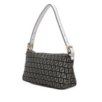 Fendi Zucchino Canvas Double Flap Shoulder Bag