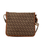 Fendi Zucchino Canvas F Charm Crossbody (SHG-7YMEk2)