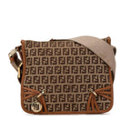Fendi Zucchino Canvas F Charm Crossbody (SHG-7YMEk2)