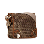 Fendi Zucchino Canvas F Charm Crossbody (SHG-7YMEk2)