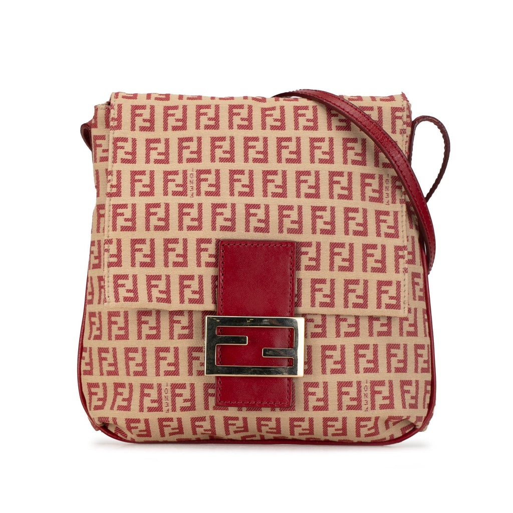 Fendi Zucchino Canvas Flap Crossbody (SHG-6lEiKI)
