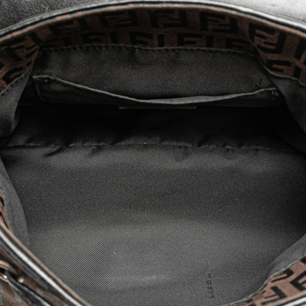 Fendi Zucchino Canvas Flap Shoulder Bag (SHG-lKn300)