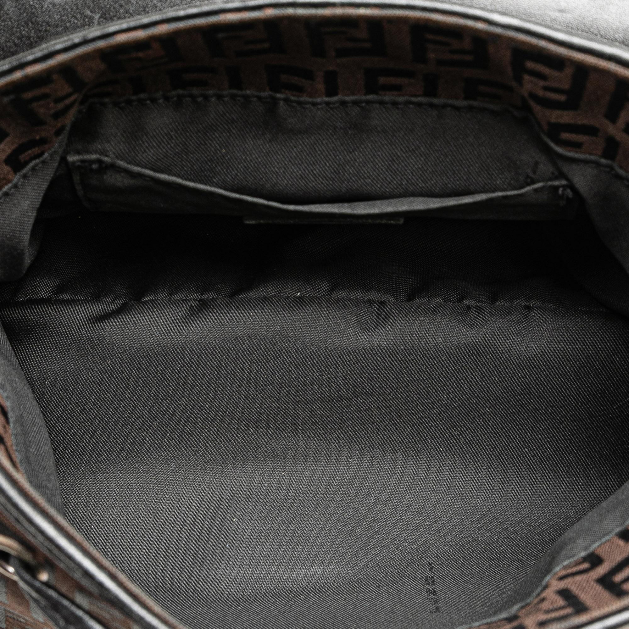 Fendi Zucchino Canvas Flap Shoulder Bag (SHG-lKn300)