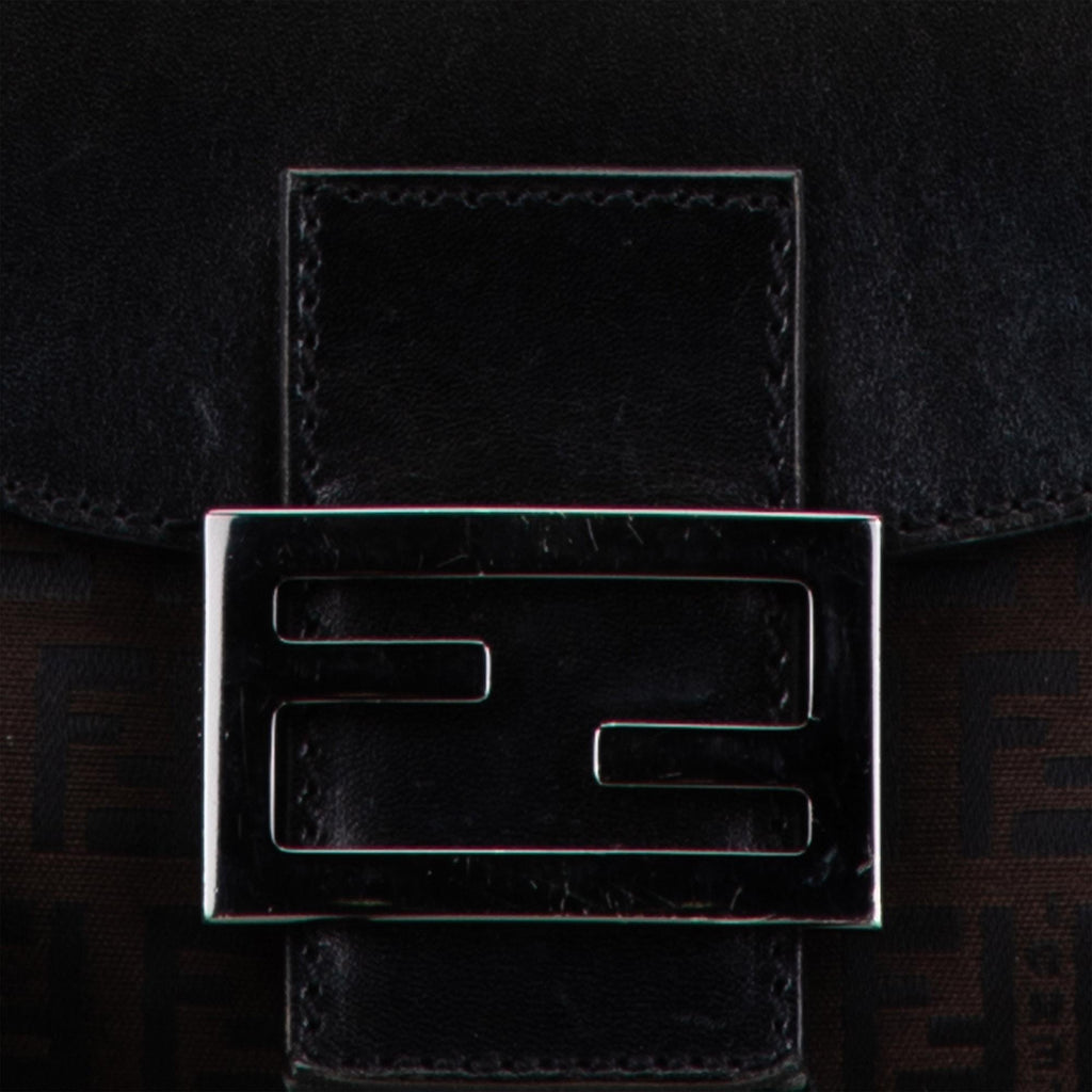 Fendi Zucchino Canvas Flap Shoulder Bag (SHG-lKn300)
