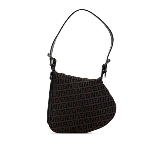 Fendi Zucchino Canvas Oyster Shoulder Bag (SHG-MyLE1w)