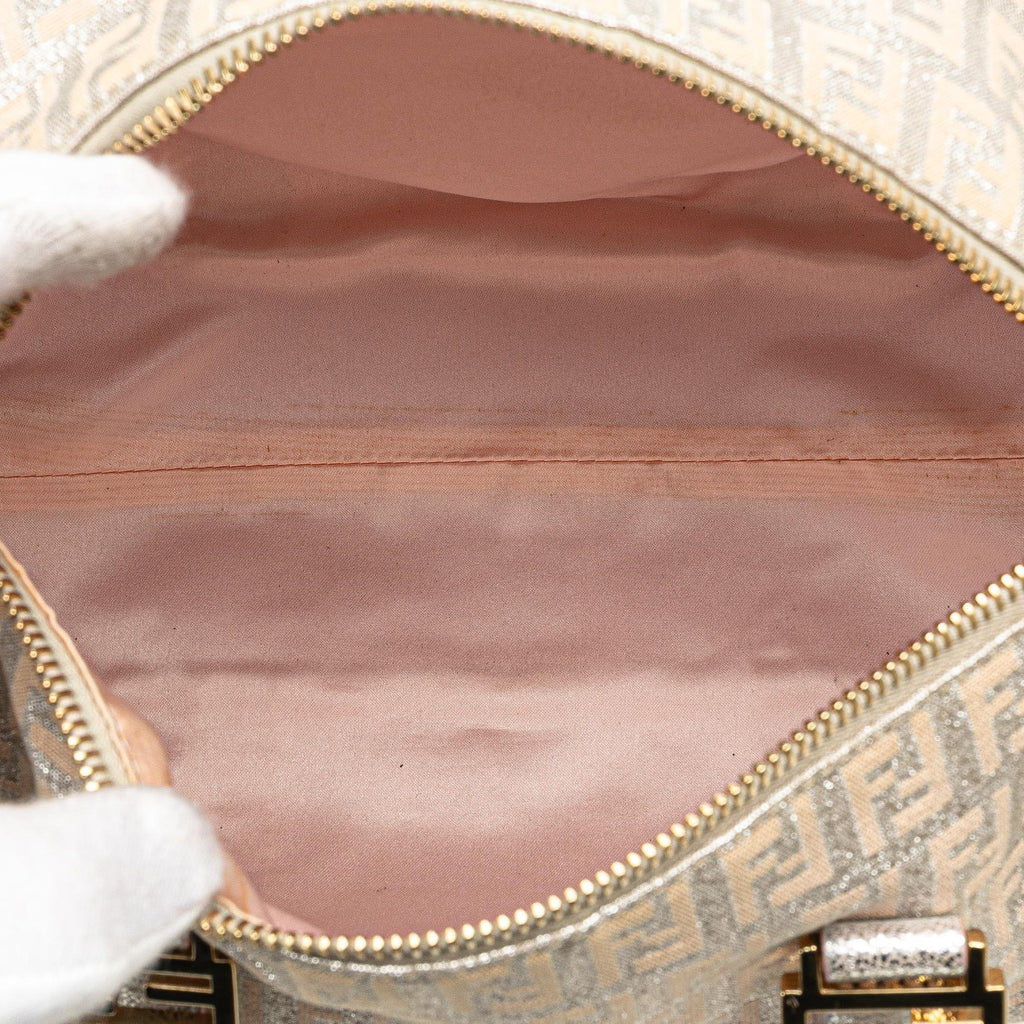 Fendi Zucchino Canvas Shine Bauletto Forever (SHG-bMkXTK)