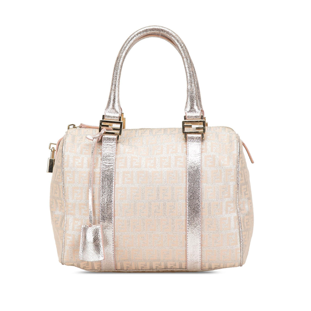 Fendi Zucchino Canvas Shine Bauletto Forever (SHG-bMkXTK)