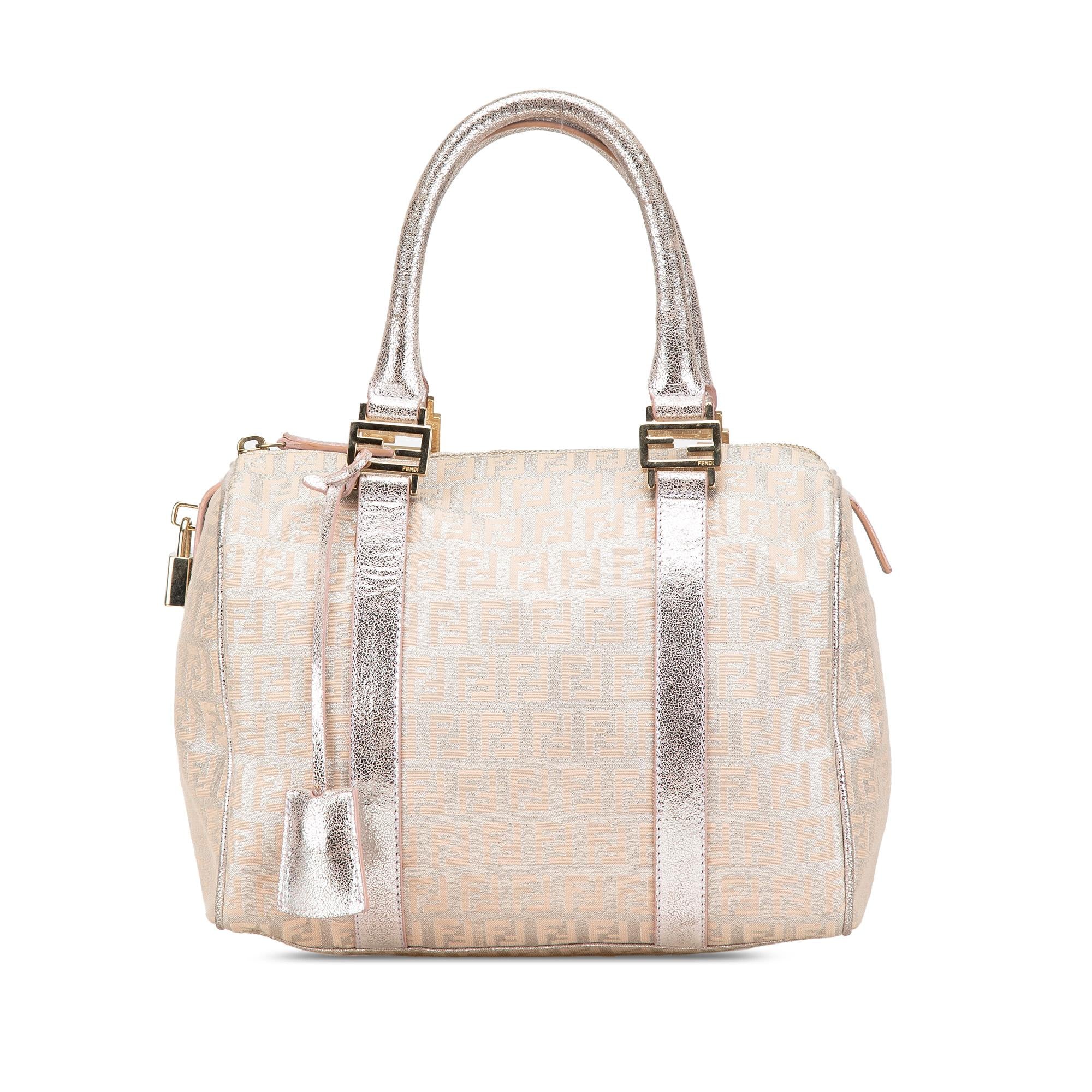 Fendi Zucchino Canvas Shine Bauletto Forever (SHG-bMkXTK)