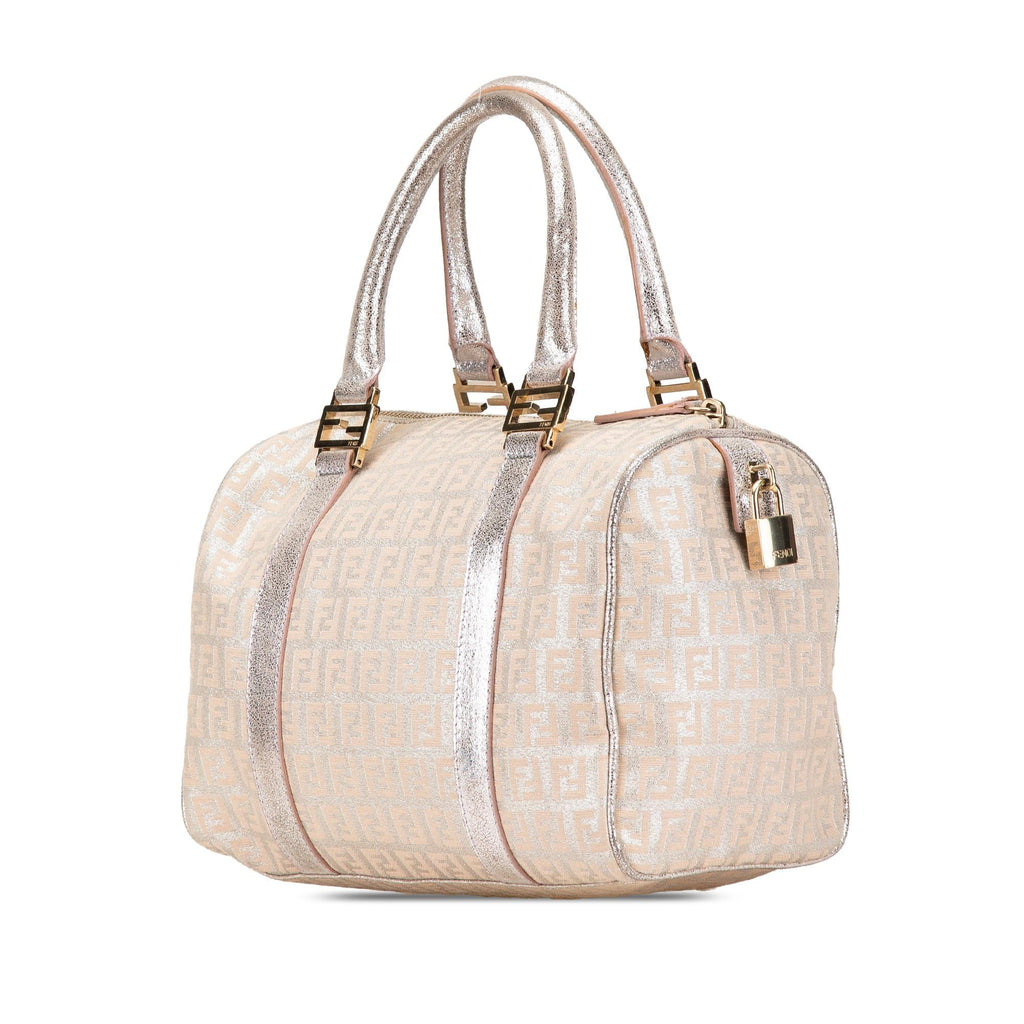 Fendi Zucchino Canvas Shine Bauletto Forever (SHG-bMkXTK)