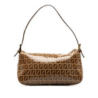 Fendi Zucchino Crystal Double Flap Shoulder Bag (SHG-wzAbEZ)