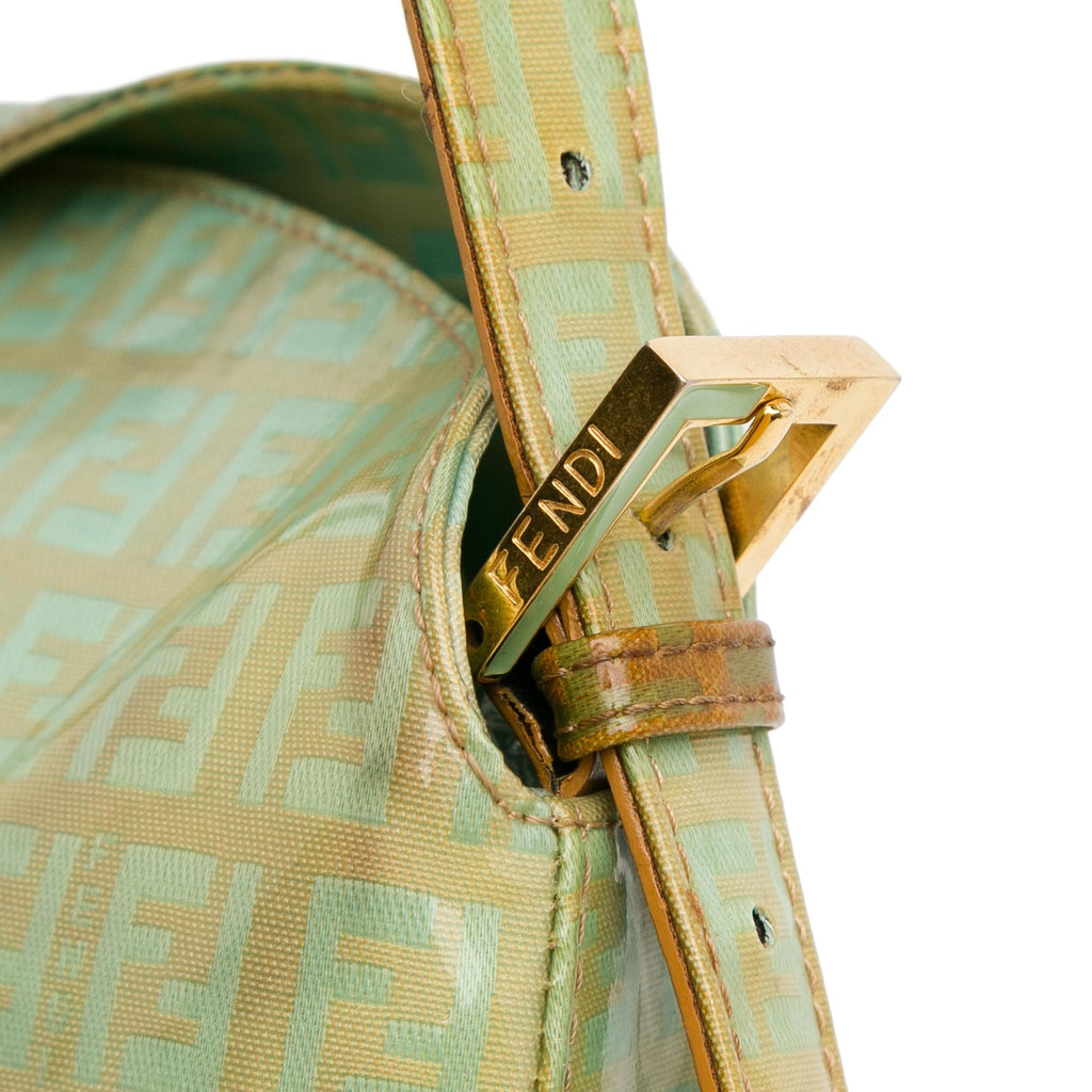 Fendi Zucchino Crystal Double Flap Shoulder Bag (SHG-OsinNf)