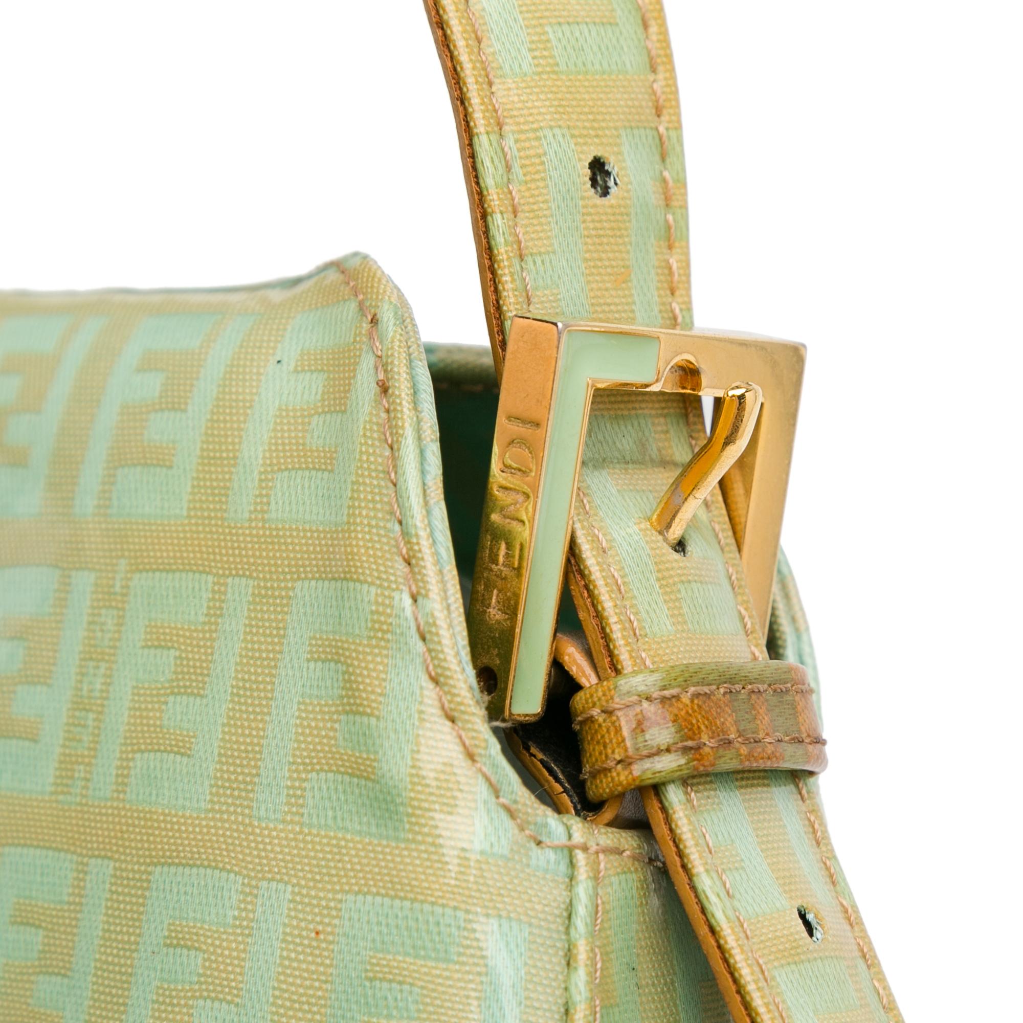 Fendi Zucchino Crystal Double Flap Shoulder Bag (SHG-OsinNf)