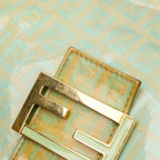 Fendi Zucchino Crystal Double Flap Shoulder Bag (SHG-OsinNf)