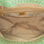Fendi Zucchino Crystal Double Flap Shoulder Bag (SHG-OsinNf)