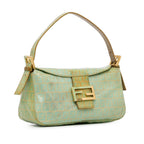 Fendi Zucchino Crystal Double Flap Shoulder Bag (SHG-OsinNf)