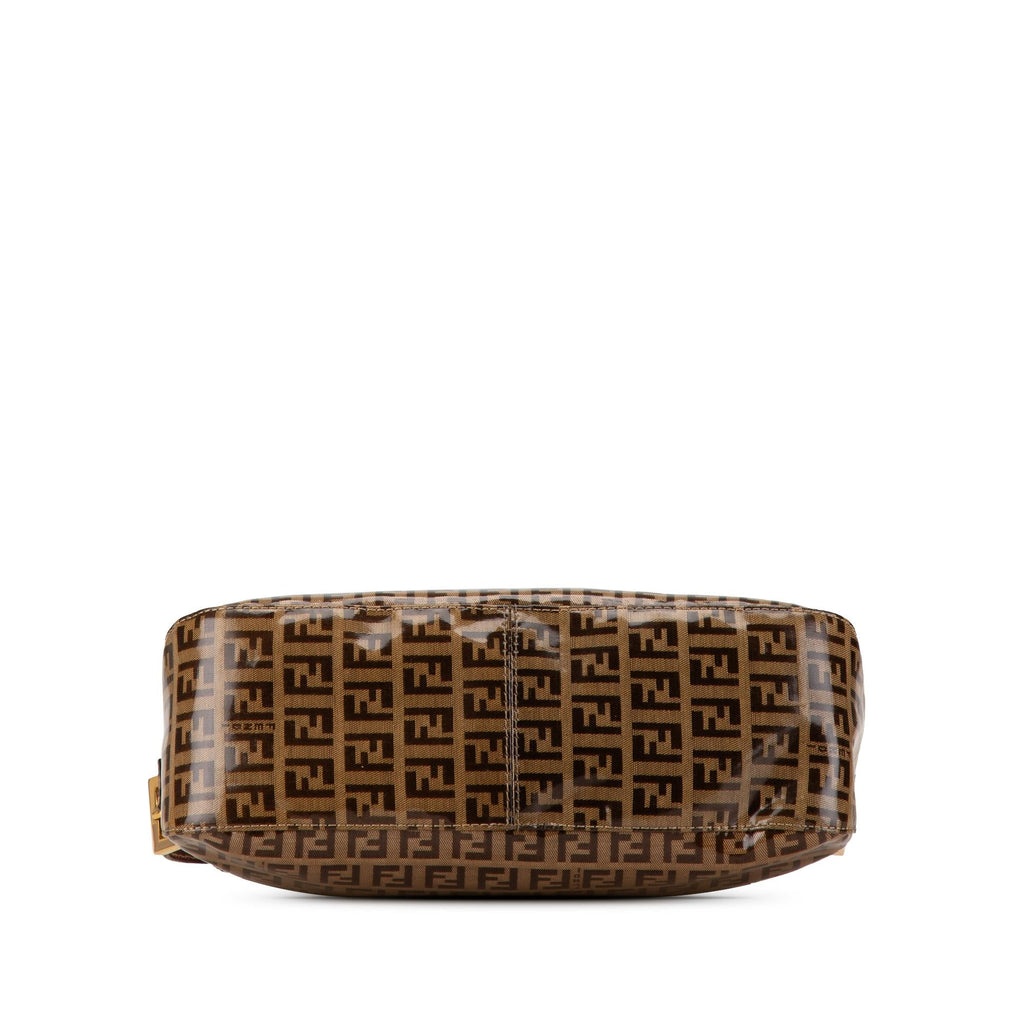 Fendi Zucchino Crystal Double Flap Shoulder Bag (SHG-gkfgVN)
