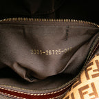 Fendi Zucchino Crystal Double Flap Shoulder Bag (SHG-gkfgVN)