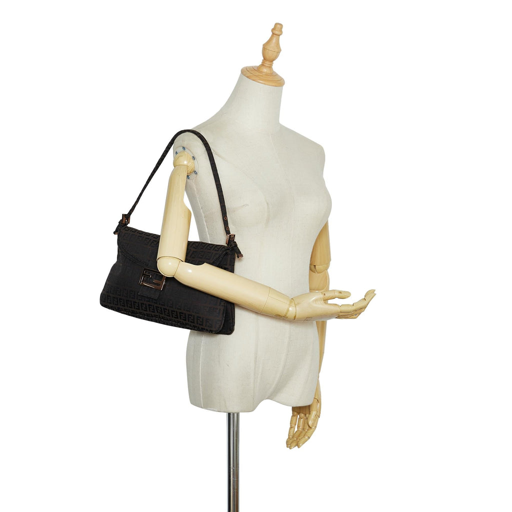 Fendi Zucchino Double Flap Baguette (SHG-RIWGfn)