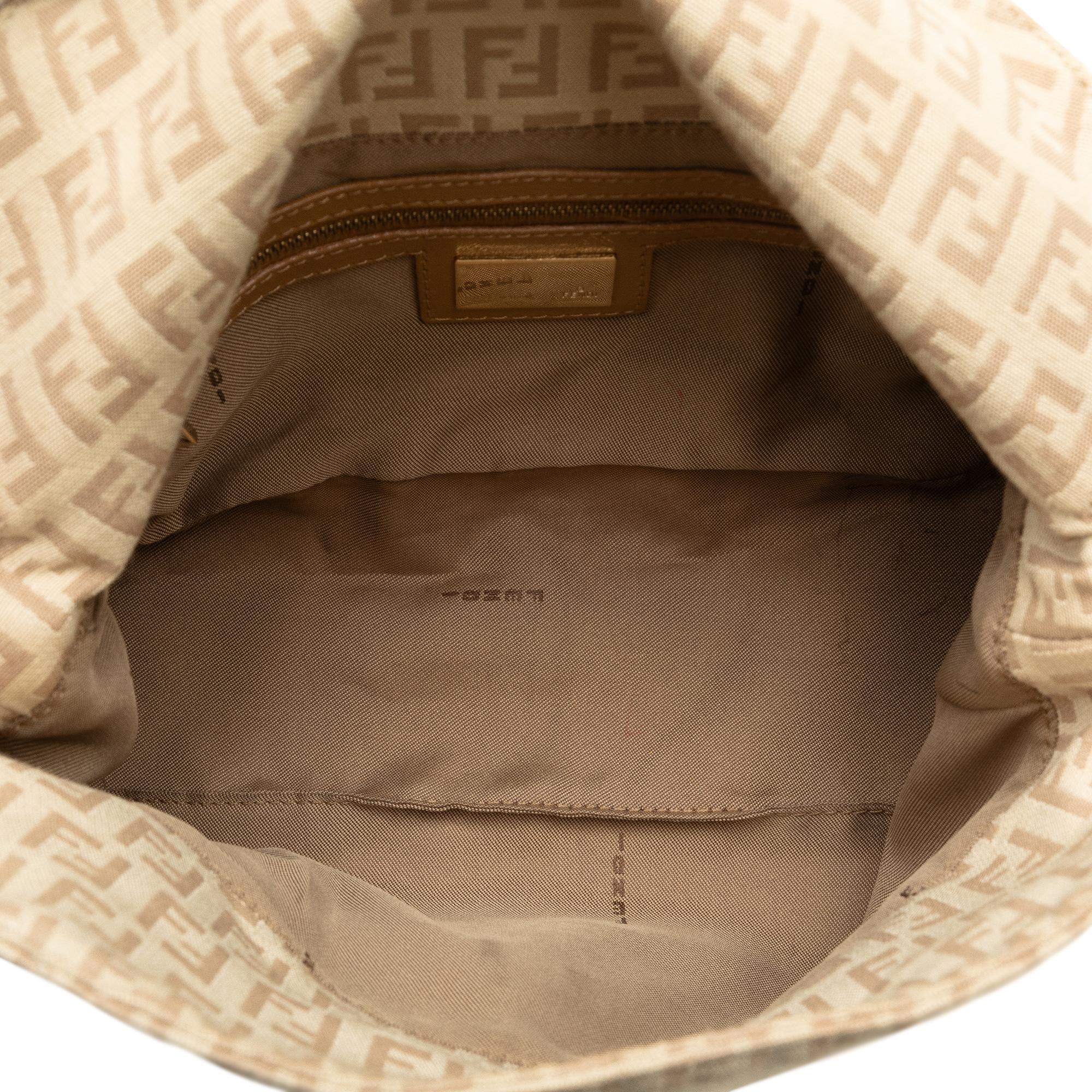 Fendi Zucchino Double Flap Baguette (SHG-v7ZGVv)