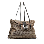 Fendi Zucchino Double Flap Shoulder Bag (SHG-bz3W6K)