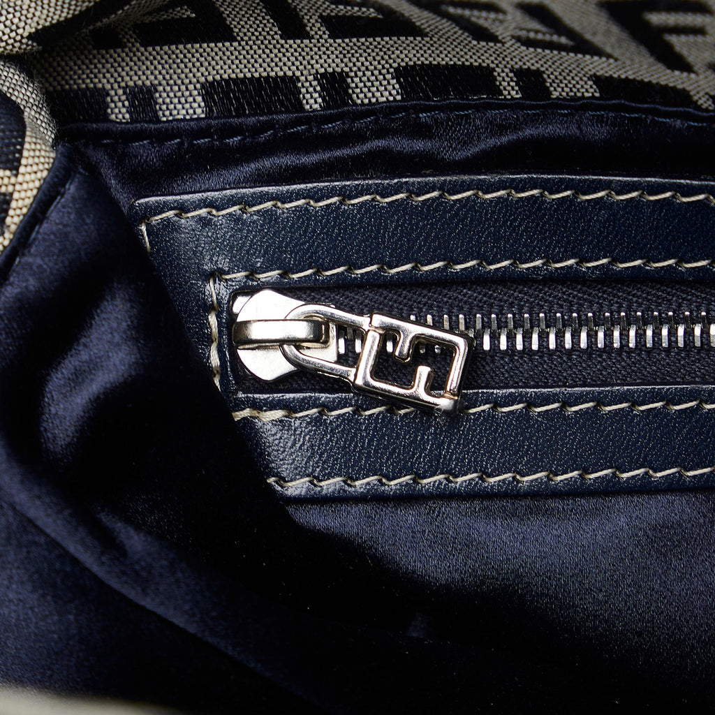 Fendi Zucchino Double Flap Shoulder Bag (SHG-VzVhou)
